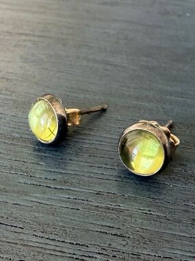 Peridot and silver earrings